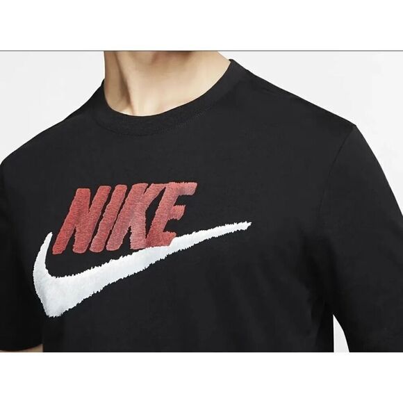 Nike Futura Logo Graphic Tee, T-Shirt, Black/Red AR4993-013 Medium NWT - Picture 3 of 6